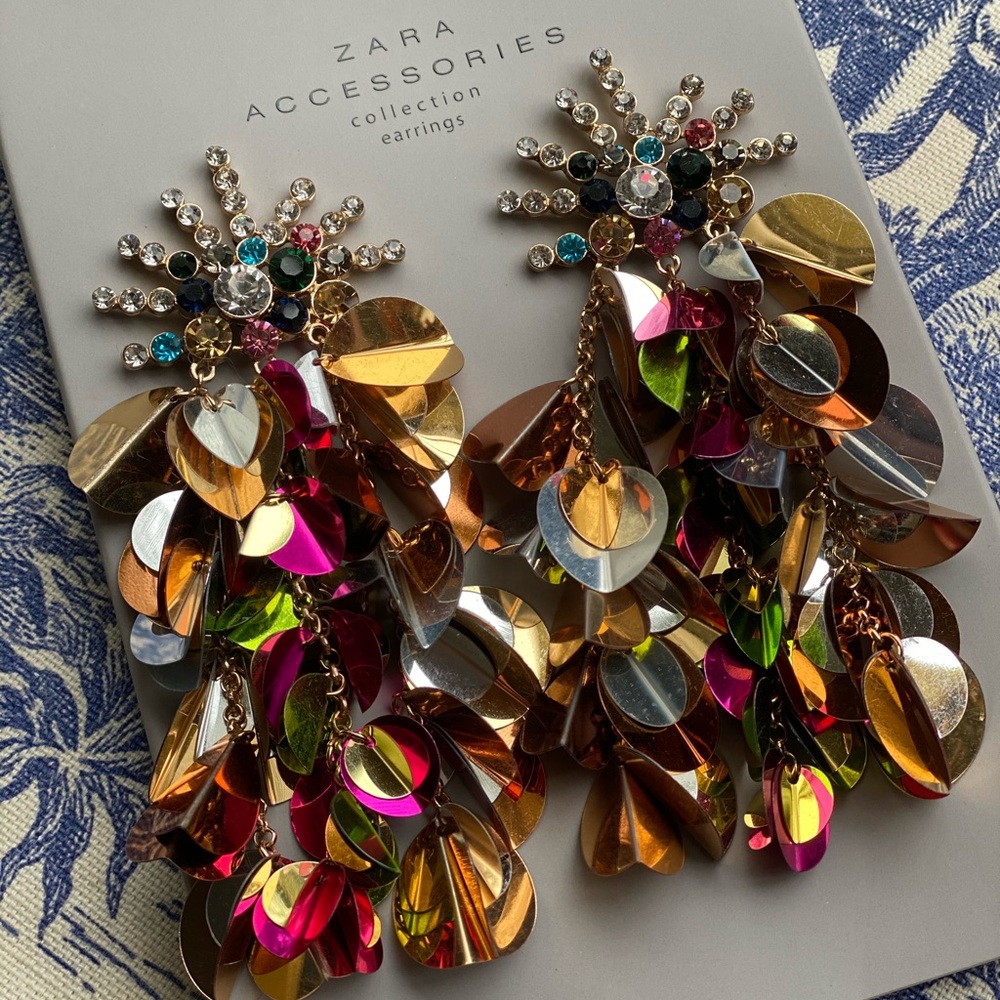 Zara Accessories Multicolored Party Earrings